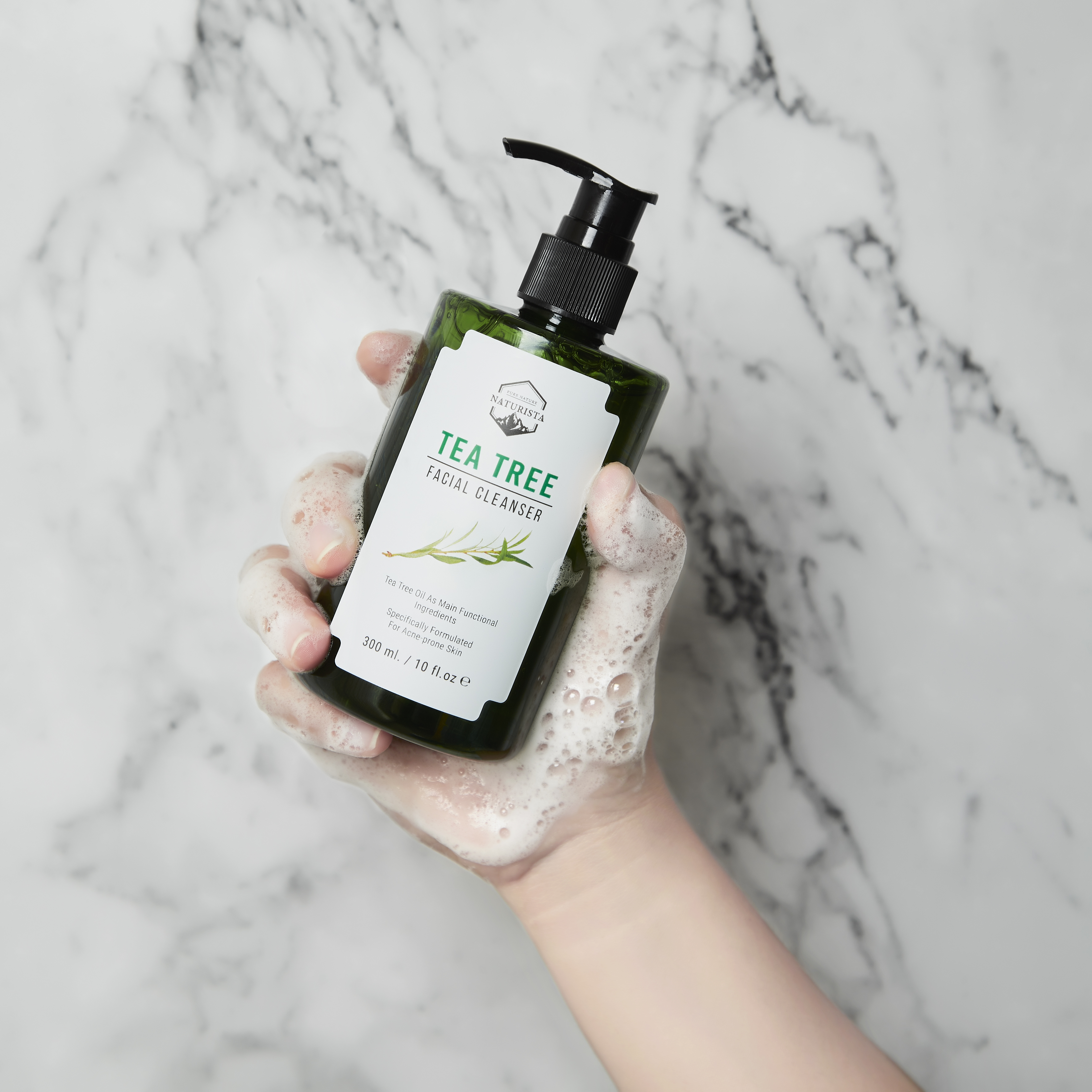 Naturista Tea Tree Facial Cleanser 300 ml เจลล้างหน้าทีทรีสูตรอ่อนโยน สำหรับคนเป็นสิว และผิวแพ้ง่าย สูตรปรับปรุงใหม่ !! pH Balance 5.5 ออกแบบมาสำหรับผิวแพ้ง่ายโดยเฉพาะ